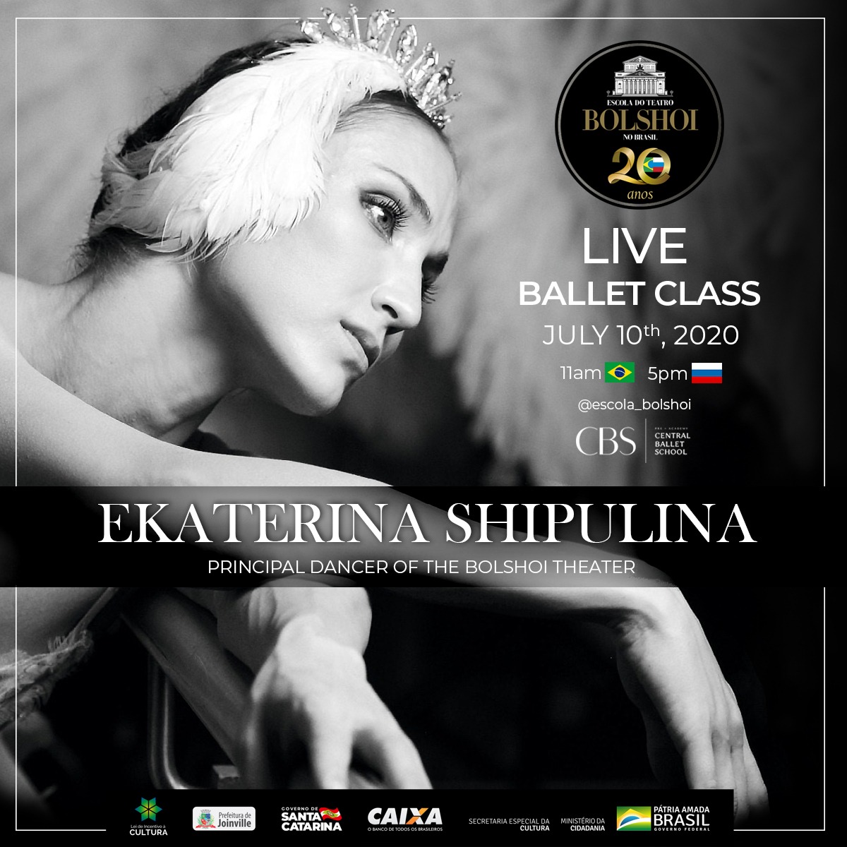Live com primeira bailarino do Teatro Bolshoi